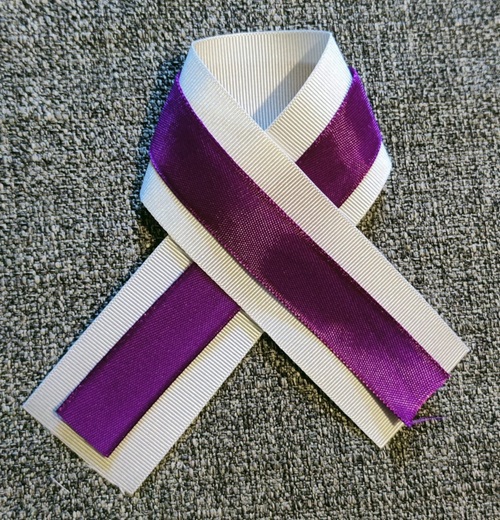Ribbons for No More 1 in 3 campaign