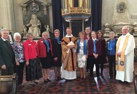 Photo of Bishop Mike with trustees and officers at the Lady Day service
